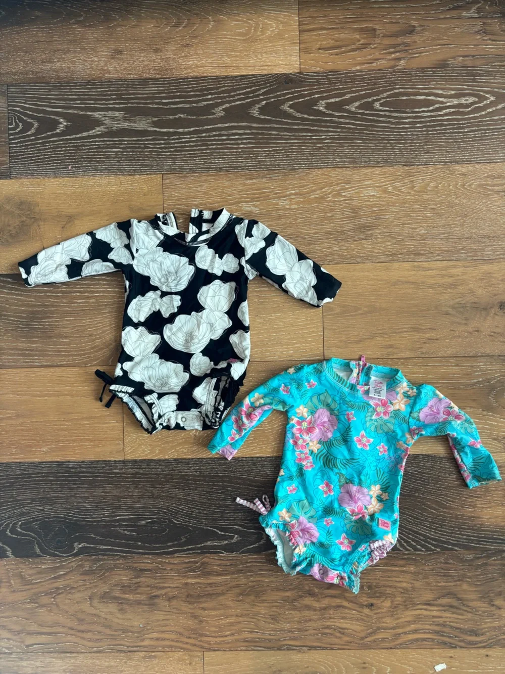 RuffleButts Baby Girl Swimsuit Bundle 6-12M Long Sleeve Rash Guard Lot